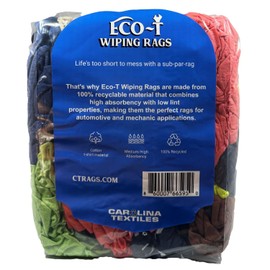 Eco-T Mechanic Rags - Colored T-Shirt Material, 100% Recycled, Eco-Friendly, High Absorbency, Low Lint, Low-Cost, Industrial Use Wiping Cloth (4 Lb Bag)