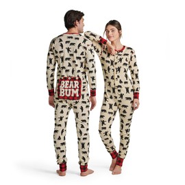 Little Blue House by Hatley Adult Union Suit, Black Bear, Large