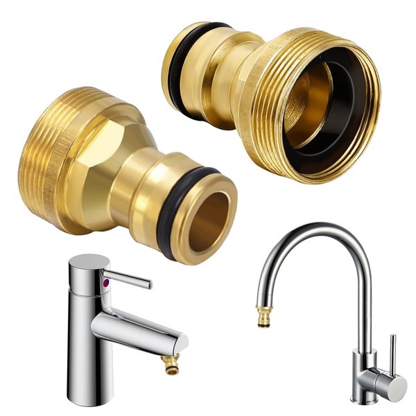 Pack of 2 Universal Tap Connector for Mixer Tap, Garden