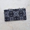 Checkbook Cover - Billfold Wallet - Gray Fabric Checkbook Holder