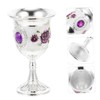 NOLITOY 2pcs Alloy Goblet with Flower Pattern Elegant Wine Cups