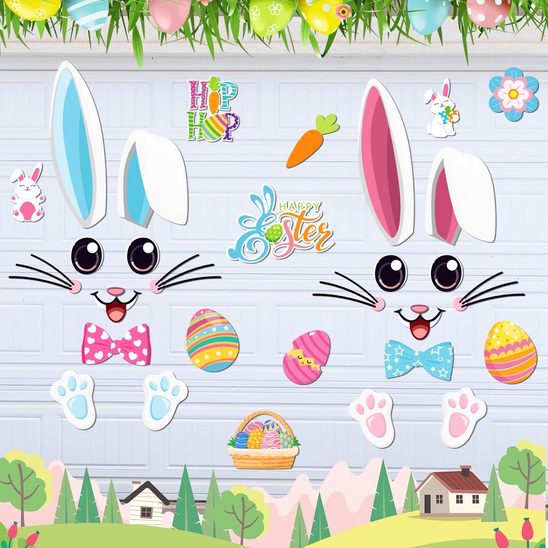 Hoteam 30 Pcs Happy Easter Garage Door Magnets Easter Bunny