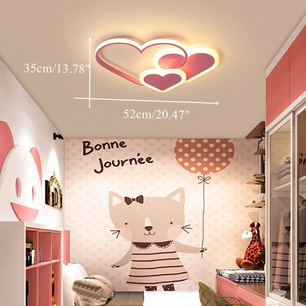 Unbranded Acrylic LED Heart Shape Ceiling Light Dimmable Kid Bedroom