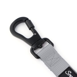 Snootiful Hound Secure Locking Dog Lead with Padded Handle - Carabiner Dog Leash - Anti Theft (Grey, 120cm)