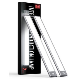 YIGER Under Cabinet Lights, Rechargeable Battery Operated 62 LED White Lighting, Wireless Motion Sensor Light Indoor,4 Modes Night Light, Stick-On Magnetic Closet Lights for Kitchen, Hallway(2 Pack)