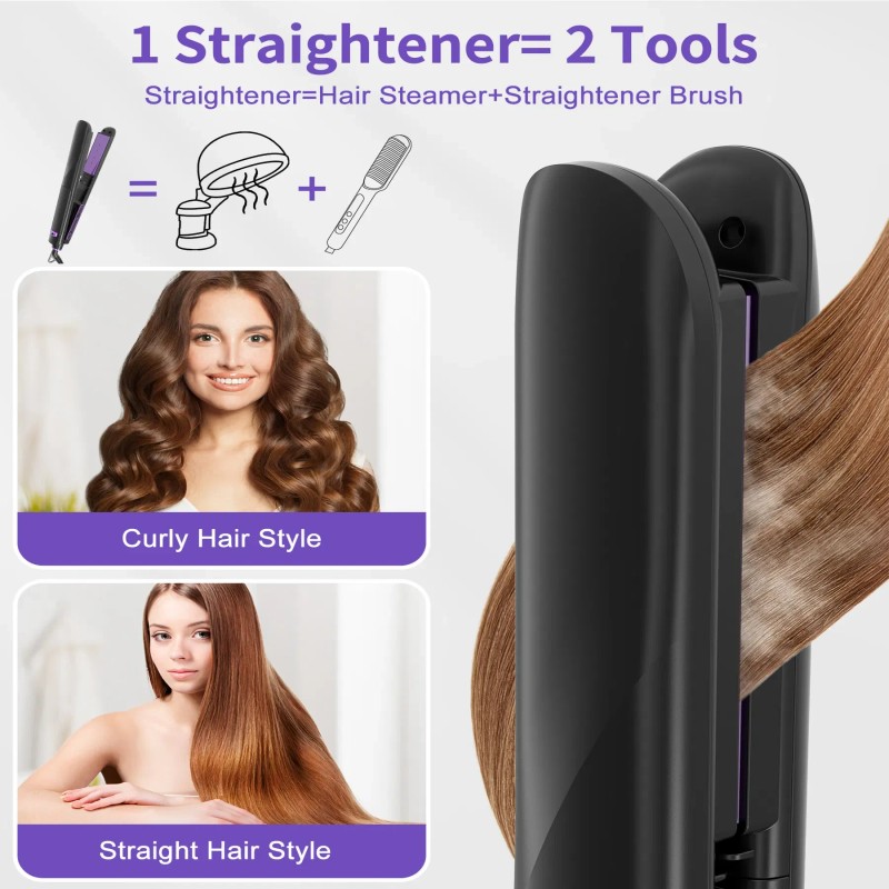 24-Hour Anti-Frizz Salon Titanium Vapor Flat Iron Professional High-End Steam