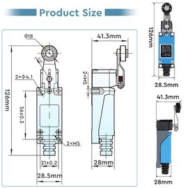 SWAWIS 4 pieces ME-9101 Momentary Limit Switch, Flexible Coil Spring Rod Limit Switch, 5A 250V AC NC-NO Travel Switch for CNC Milling Laser Plasma Router