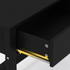 WiberWi Home Office Desk with Drawers, Black Modern Writing Computer