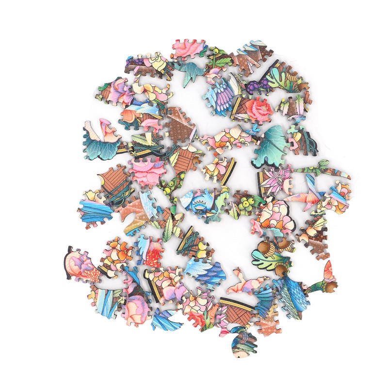 100 Piece Wooden Animal Jigsaw Puzzle Round Shaped Educational Hand