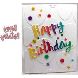 Happy Birthday Metal Die Cuts,Flower Border Happy Birthday Party Invitation Card Cutting Dies Cut Stencils for DIY Embossing Photo Decorative Paper Dies Scrapbooking Card Making