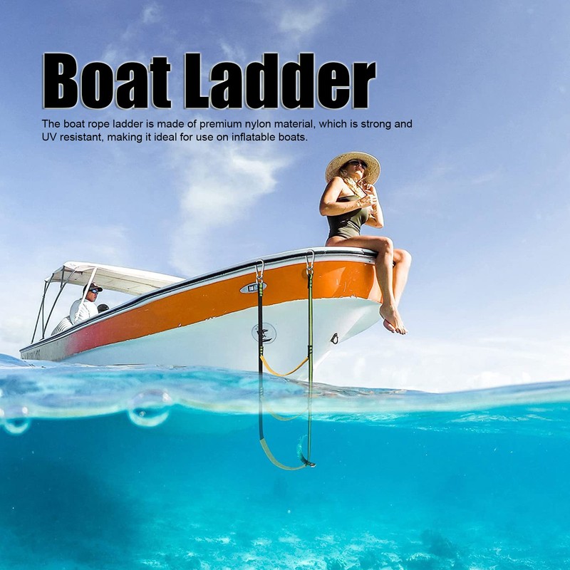 Marine Rope Ladder Foldable 3 Steps Strong Load Bearing Inflatable