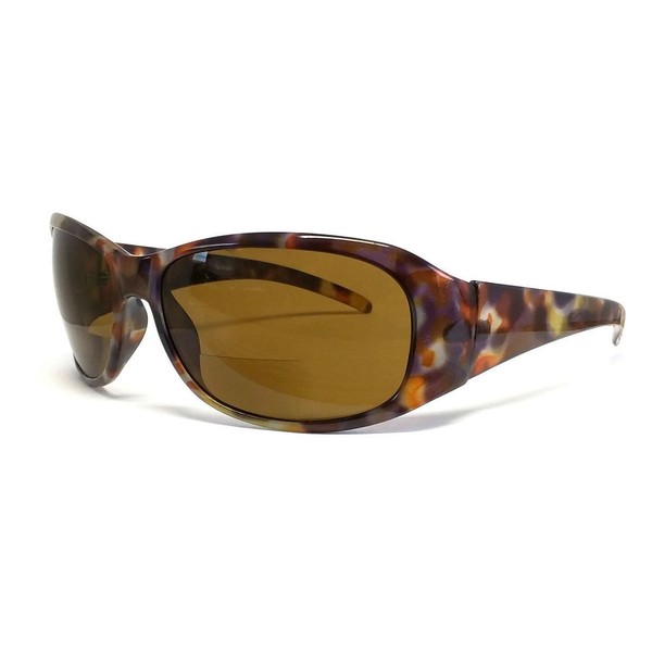 Calabria 645SB Designer Bi-Focal Reading Sunglasses in Amber ; +3.50