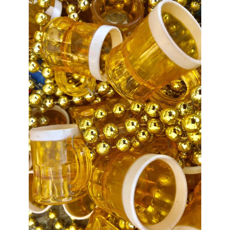 Unbranded Beer Mug Mardi Gras Party Bead Necklace ~ 3