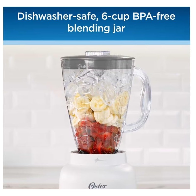 Oster Easy-to-Use Blender with 5 Speed Settings and 700-Watt Motor,