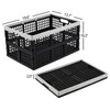 Xyskin 4-Pack 42 L Plastic Rectangular Collapsible Crates, Folding Crates