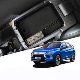 YEE PIN Centre Console Compatible with Mitsubishi Eclipse Cross 2018-2022 (Automatic & Electronic Brake) 2018 2019 2020 Glove Box for Armrest Organiser Storage Box with Non-Slip Mat