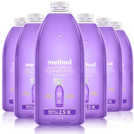 Method All-Purpose Cleaner Refill, French Lavender, Perfect for Most Counters, Tiles, Stone, and More, 68 Fl Oz bottles, (Pack of 6)
