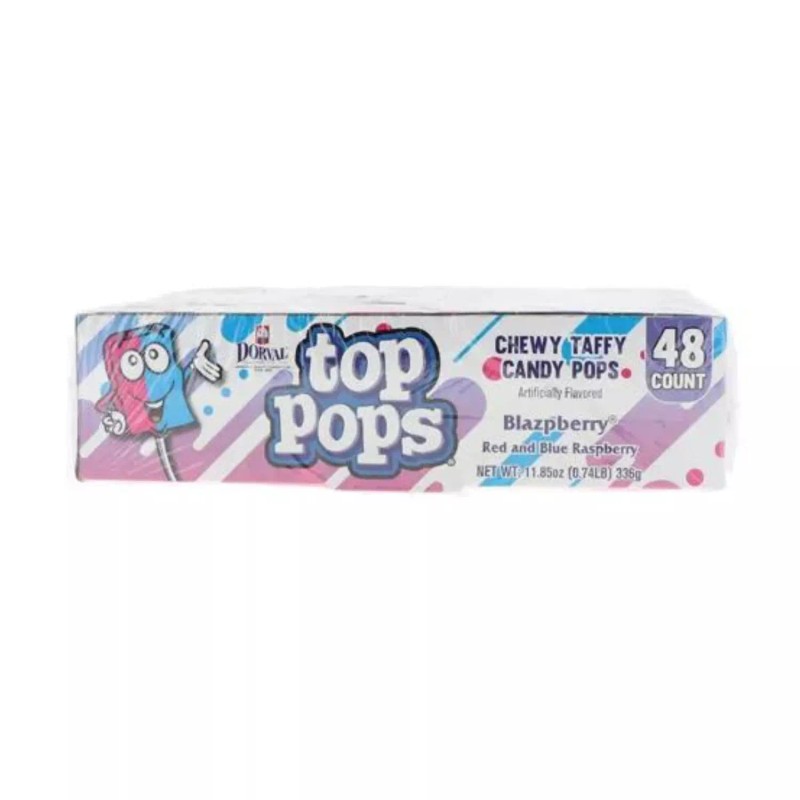 T.O.P. Dorval Top Pops Assorted Raspberry Chewy Taffy Candy Lollipops