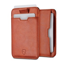 Vaultskin Chelsea Kartenetui Herren - Slim Wallet - Echtleder Geldbörse mit RFID Schutz - Kompakt und Stilvoll - Platz für bis zu 10 Karten (Cognac)