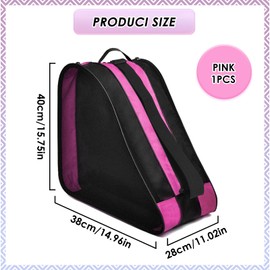 TUZHE Roller Skate Bag Inline Bag Children's Ice Skate Bag Skate Bag for Roller Skates and Ice Skates (Rose Red)