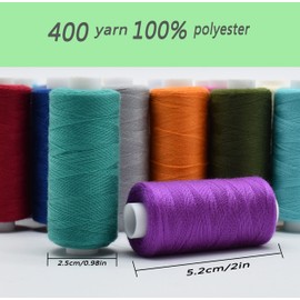 Sewing Machine Threads Kits, 36 Colors Polyester Thread Sewing Thread, 400 Yards Per Spools for Hand Sewing,Travel and DIY.