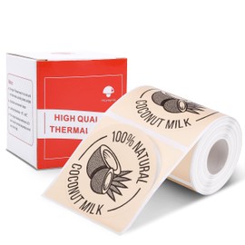 [140 pcs] Phomemo Labels Round Series for M110/M220/M221: Khaki, 1.97''(50mm), 140 Labels/Roll, Original, All-Purpose Thermal Adhesive, for Name, Logo, etc, Also Made for Phomemo M120/M200 Labeler