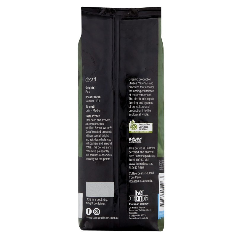 bean ground & drunk Coffee Beans Decaff 250g