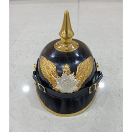 THOR INSTRUMENTS German Pickelhaube Helmet | Imperial Prussian Officer Spiked Helmet | Black Leather Replica Helmets