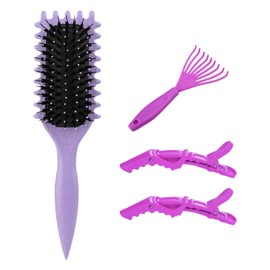 1 Elastic Curling Brush, 1 Comb Cleaning Claw, 2 Positioning Clips, Hair Comb Brush, Styling Curling Brush