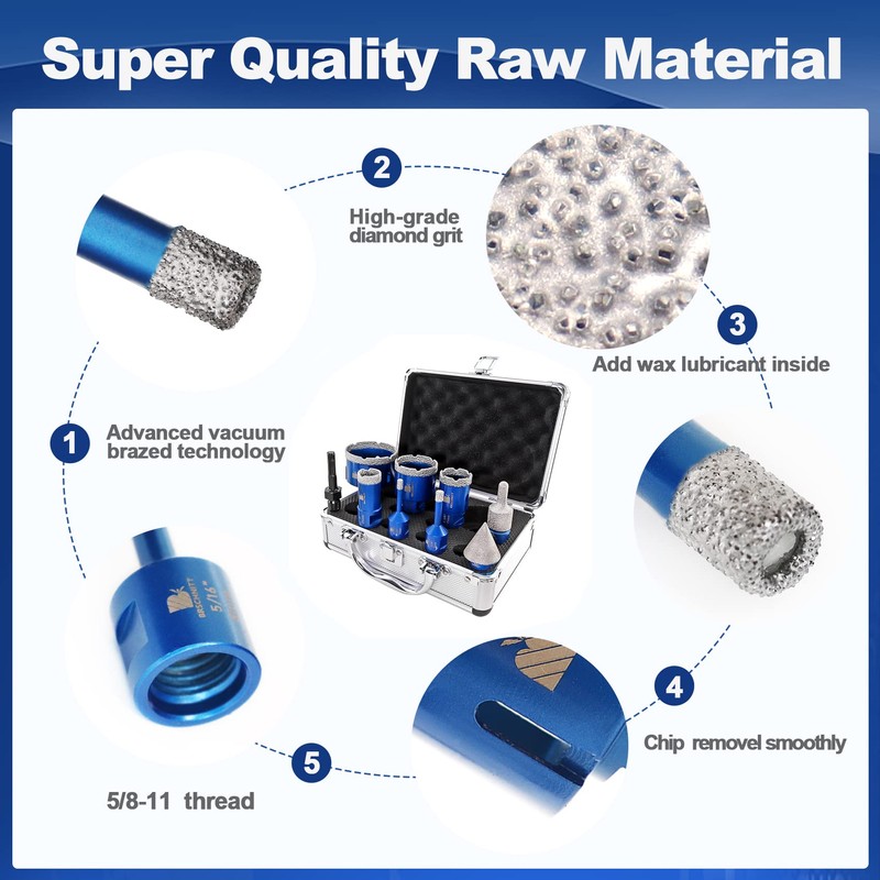 Diamond Core Drill Bit Set BRSCHNITT Diamond Hole Saw for