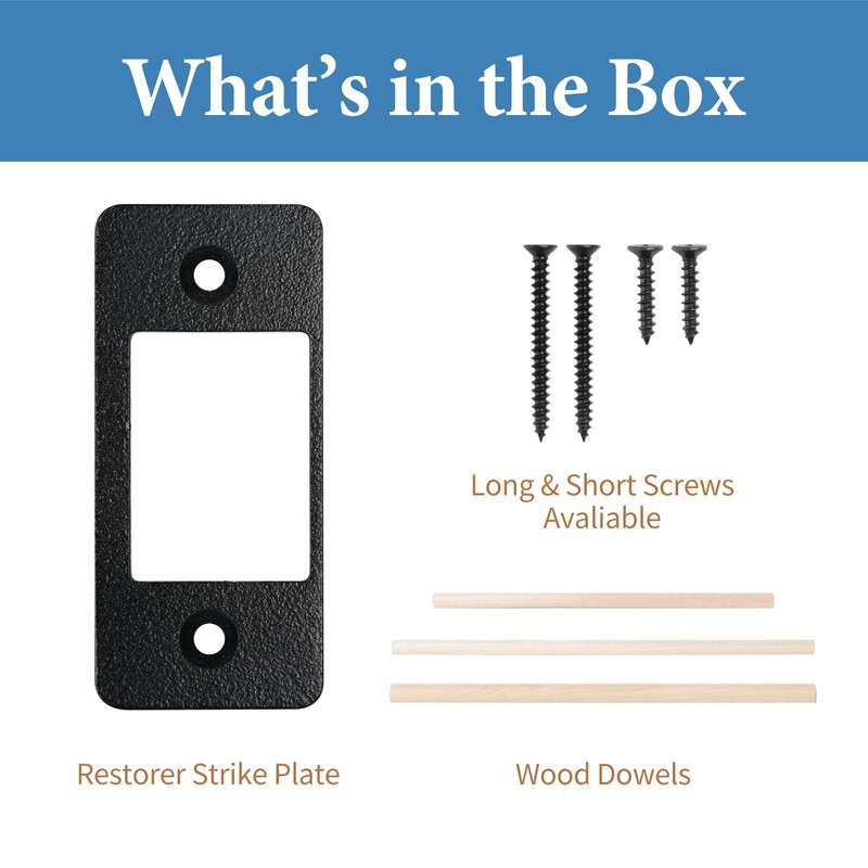 MOSECYOU Deadbolt Restorer Strike Plates Narrow Side and Large Hole,