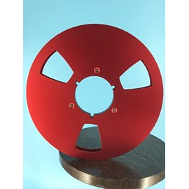 Burlington Recording 1/4" x 10.5" RED Nab Aluminum Metal Reel with White Hinged Set up Box New