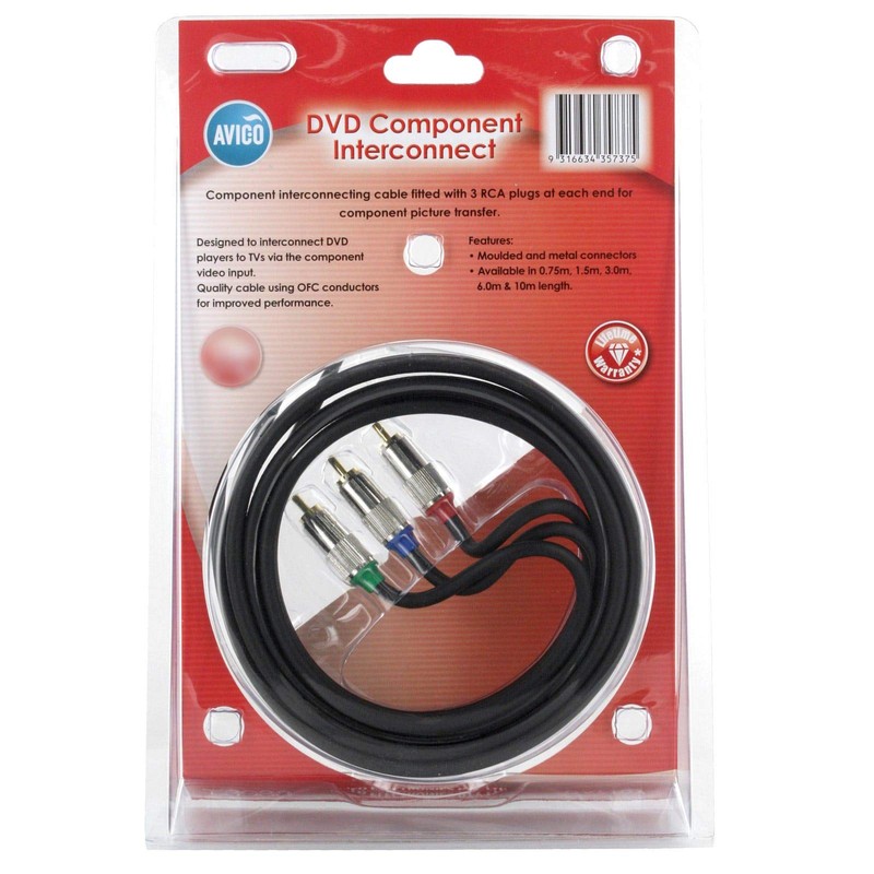 6m RGB Component Video AV YUV Cable 3RCA to 3RCA