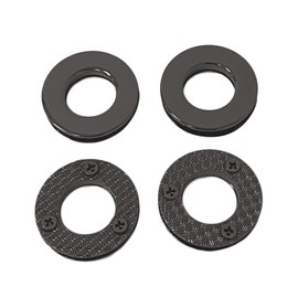 aoozleny 4pcs Zinc Alloy Hole Metal Screw Rings Eyelets Grommet Quality Round Polished, O-Rings Purse Loop Grommet Screw Buckle Easy Installation Pack of 4 (Black, 15.7 * 30mm)