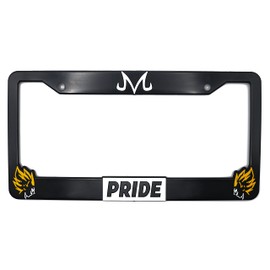 LP Frameworks Saiyan Pride 3D Raised License Plate Frame | 1 Pack Character License Plate Cover | Universal US Car Black License Plate Holder | Auto Accessories (Car, Truck and SUV)