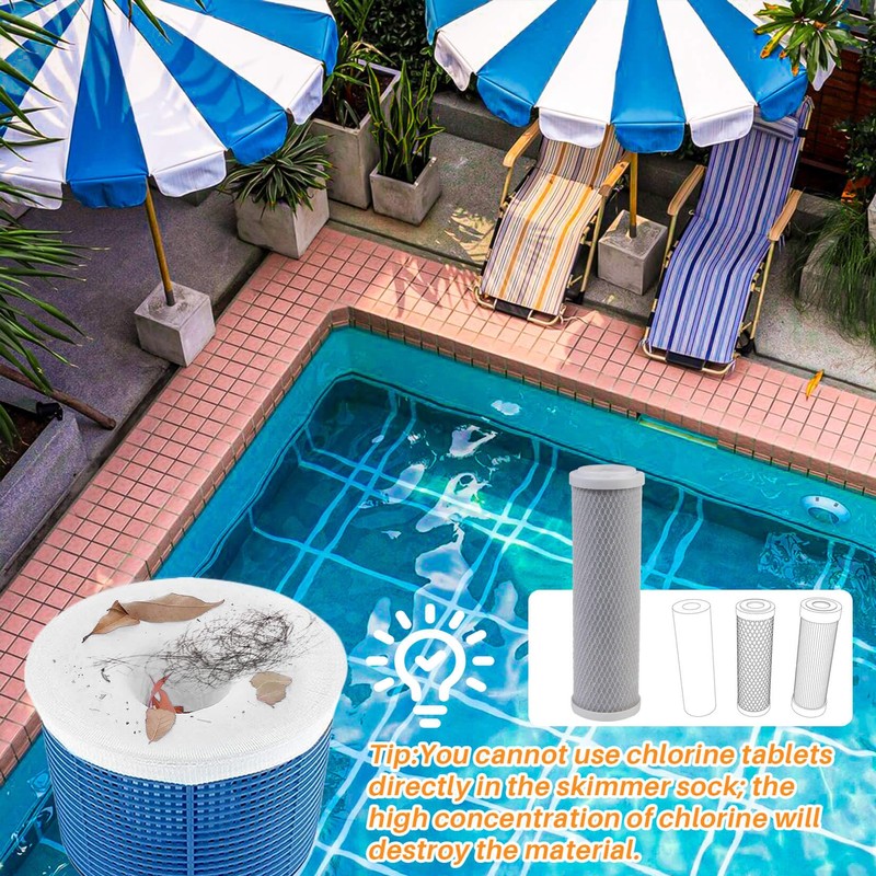 RAINFLOW 30-Pack Pool Skimmer Filter-Socks - Pool Socks for Skimmer