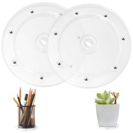 Pack of 2 Turntable Universal Transparent 15 cm Turntable 360 Degree Rotating Plate Multi-Purpose Bearing with Steel Balls, Suitable for Displays, Crafts, Plants, Cakes