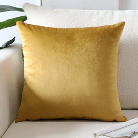Artscope Luxury Velvet Pillow Covers Super Soft Decorative Square Throw Pillow Covers Case Cushion Covers for Sofa Couch Bedroom Car Decor 24x24 Inch Gold