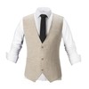 Tuikayoo Men's Summer Linen Vest Suit Waistcoat Casual Vest Regular