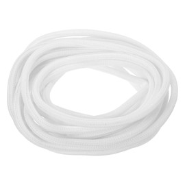 sourcing map Split Sleeve Wire Loom 9/32" 25Ft White Self Wrapping Braided Sleeve UL94-V2 Fireproof PET Sleeving for Automotive, Home Cable Management