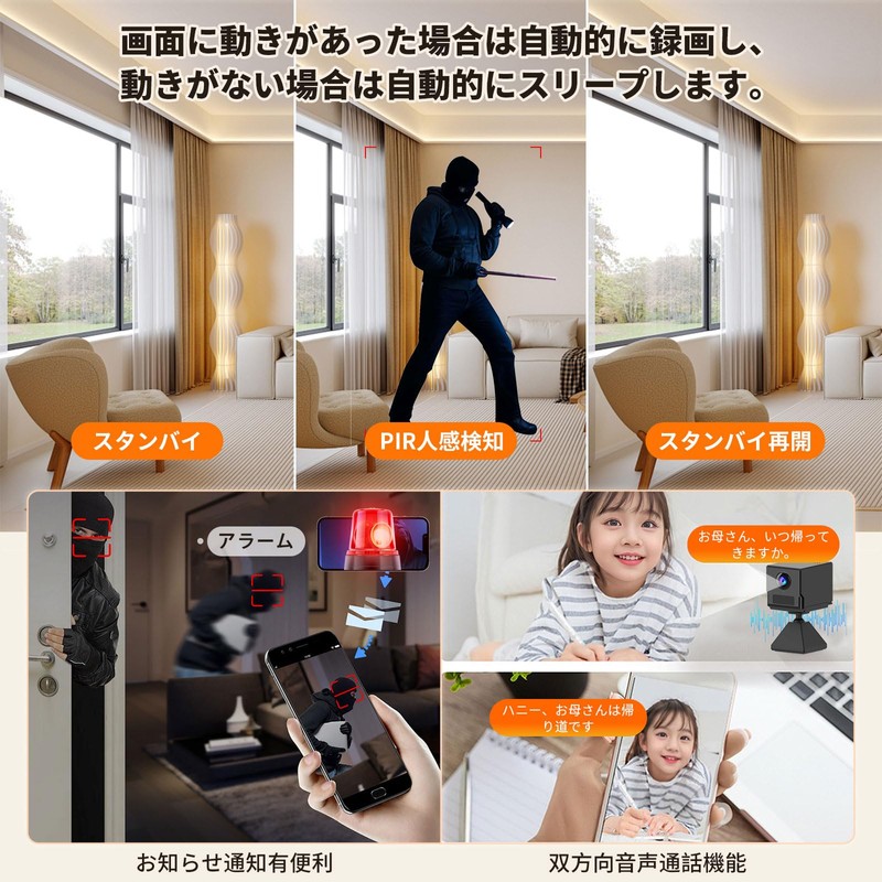 (128G Micro SD Card Included, Small Camera with Full Features)