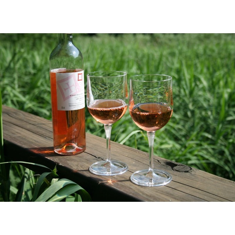 BOSO Portable Collapsible Plastic Wine Glass (BPA Free) with a