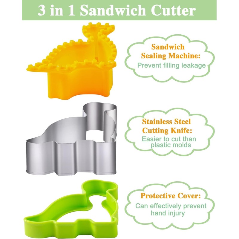 UKKQES Sandwich Cutter for Kids Lunch 22 Pcs (Large), Sandwich