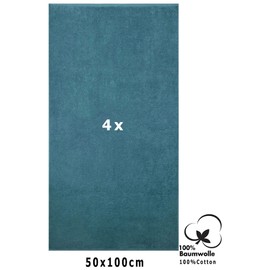 Betz Hand Towel Set of 4 Berlin Size 50 x 100 cm 100% Cotton - Good Drying Lightweight Quality - Ideal for Sports, Beach, Travel Colour Dove Blue