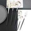 JASHII 18/10 Black Handle Flatware Silver Silverware Set 304 Stainless