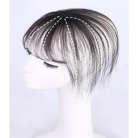 RemeeHi Human Hair Bangs with Top Piece Clip in Seamless Topper&Fringe Extension Hand Made Dark Brown
