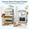 Kids Grocery Store Pretend Play, Puppet Theater&Grocery Store Playset Toy