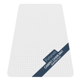 Futurwit Office Chair Mat for Medium Pile Carpeted Floor, Ship Flat 47"x33" Heavy Duty Floor Protector for Desk, Plastic Rolling Clear Floor Mats, Smooth Glide, No Divot, Rectangular