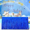 6 PCS Blue Inch Metallic Foil Fringe Tinsel Table Skirts