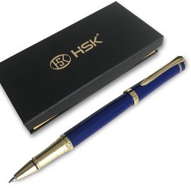 HSK Luxury Ballpoint Pens gift Pen Black Refill Line width 0.5mm,Best Ball Pen Gift Set for Men & Women Professional Executive,Office,Nice Pens Classy Gift Box (Blue)